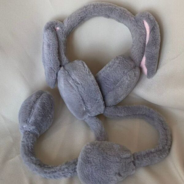 Oynayan Tavşan Düz Kulaklık Gri