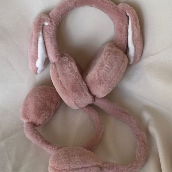 Oynayan Tavşan Düz Kulaklık Koyu Pembe