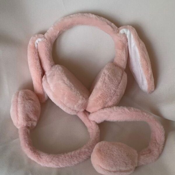 Oynayan Tavşan Düz Kulaklık Pembe