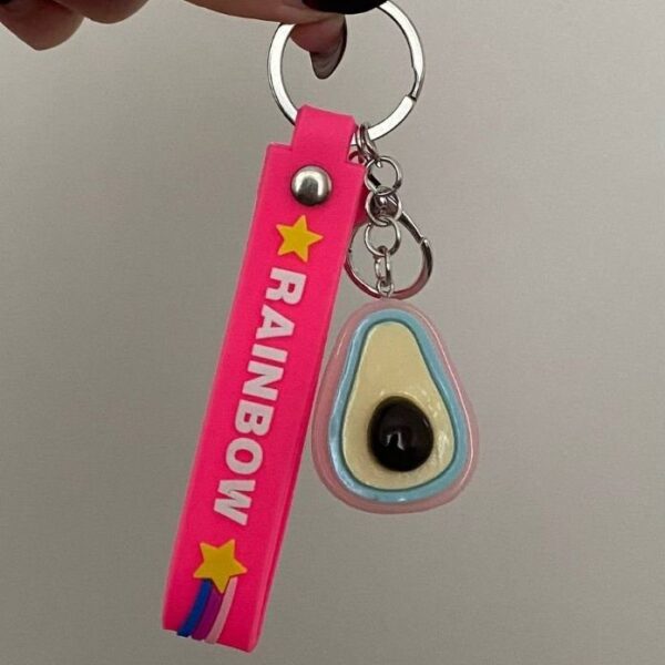 Aksesuar Pembe Avokado  Işıklı Anahtarlık