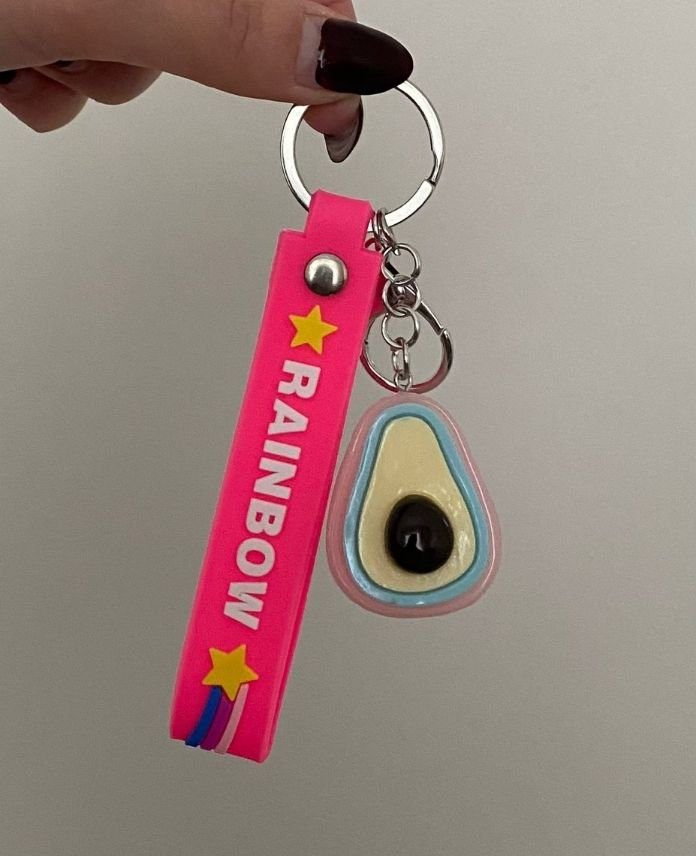 AKPEMBEAVOKADOISIKLIANAHTARLIK-1.jpg Aksesuar Pembe Avokado Işıklı Anahtarlık - Görsel 1