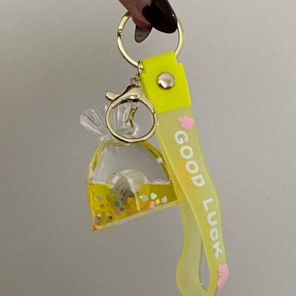 Aksesuar Sarı Sulu Işıklı Anahtarlık