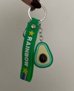 Aksesuar Yeşil Avokado  Işıklı Anahtarlık