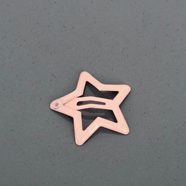 Akseusar Yıldız Simli Çok Açık Pembe Toka