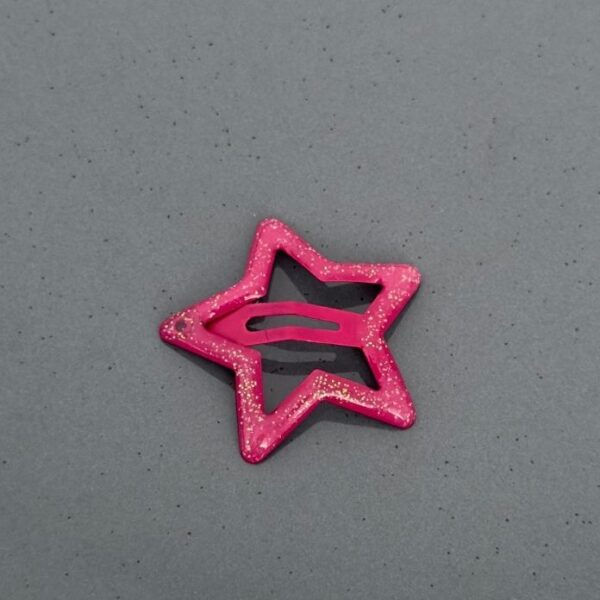 Akseusar Yıldız Simli Koyu Pembe Toka