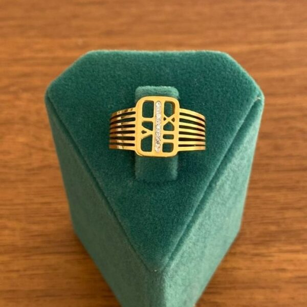 Çelik Ayarlamalı Dİkdörtgen Romen Yüzük