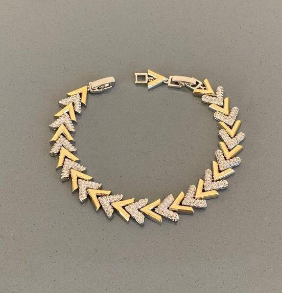 Bijüteri Vıp Gold Silver Üçgen Bileklik