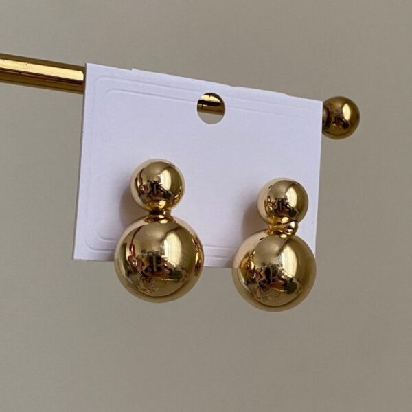 Bijüteri 2 Topçuklu Küpe