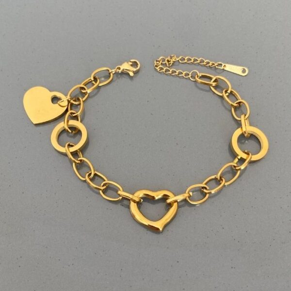 Çelik Kalp Halkalı Bileklik