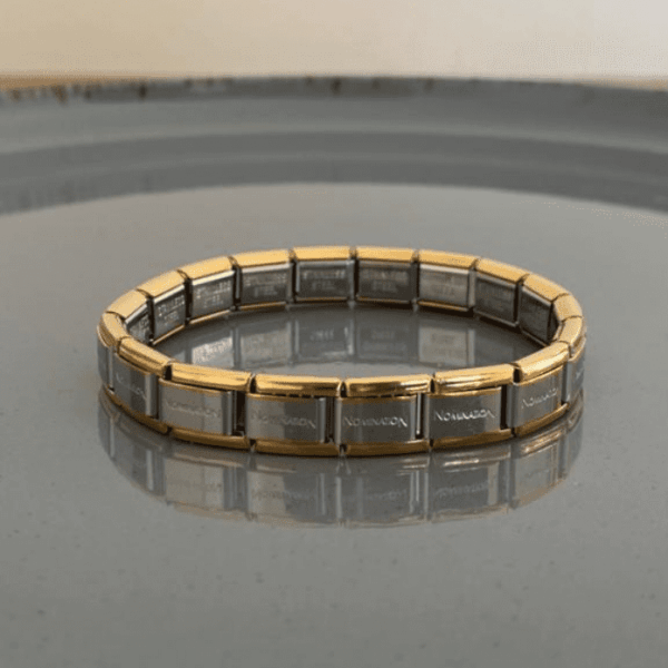 Çelik Nomi Yazılı İki Renk Bileklik