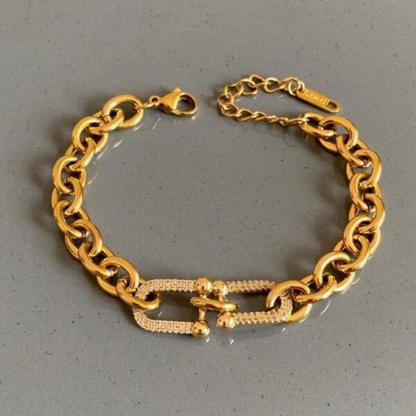 Çelik Ortası Tfny Taşlı Bileklik