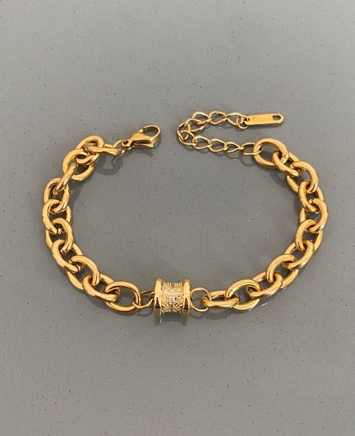 CBIORTASISILINDIRTASLIG-1.jpg Çelik Ortası Silindir Taşlı Bileklik - Görsel 1