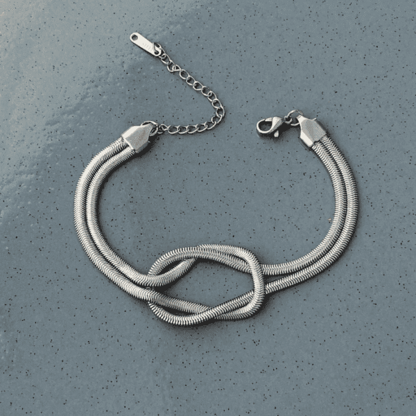 Çelik İtalyan Kalın Düğüm Bileklik