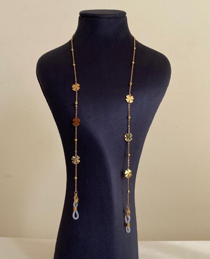 CGZ6YONCALIG-1.jpg Çelik 6 Yoncalı Gözlük Zinciri - Görsel 1