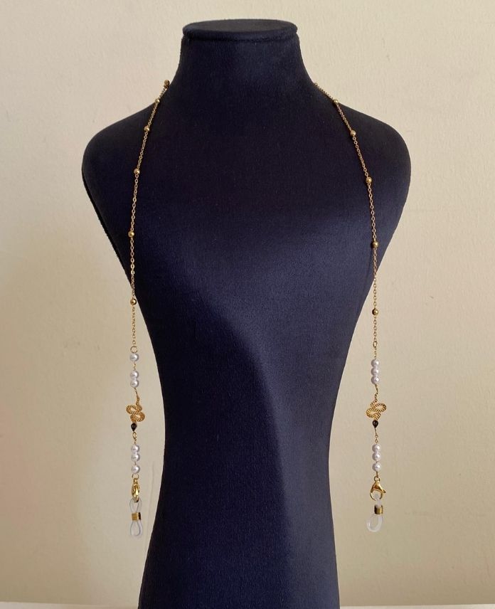 CGZYILANINCILIG-1.jpg Çelik Yılan İncili Gözlük Zinciri - Görsel 1