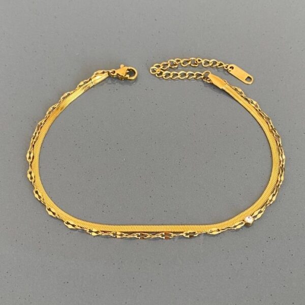 Çelik 2 Li İtalyan Farklı Zincir Halhal