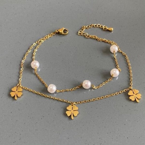 Çelik 2 Li Yonca İncili Halhal