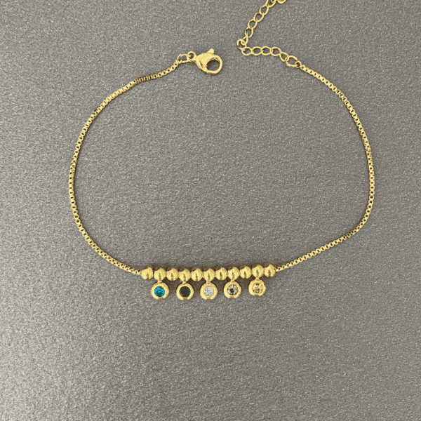 Çelik 5 Renkli Taşlı Halhal