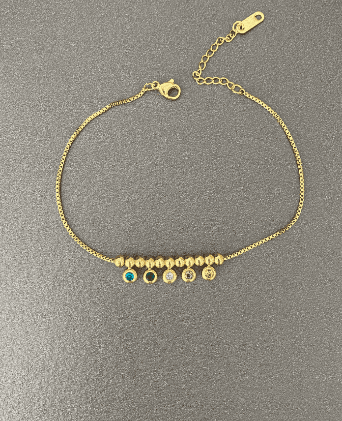 CHA5RENKLITASLIG.png Çelik 5 Renkli Taşlı Halhal - Görsel 1