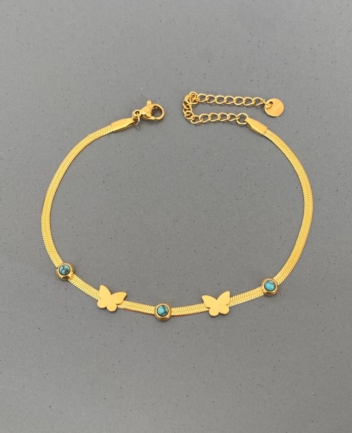 CHAITALYAN2KELEBEKLIG-1.jpg Çelik İtalyan 2 Kelebekli Halhal - Görsel 1