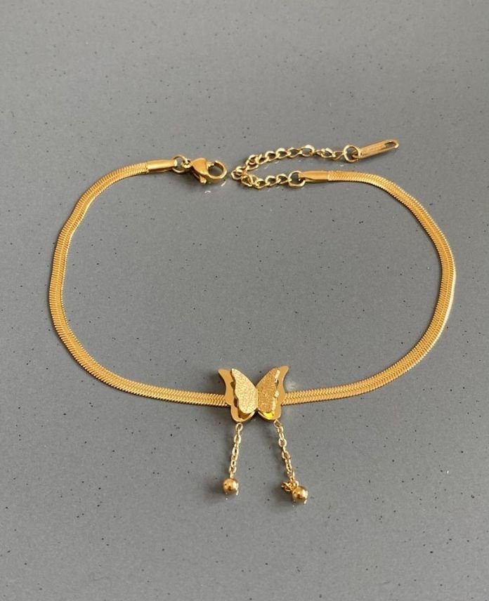 CHAITALYANTEKKELEBEKG-1.jpg Çelik İtalyan Tek Kelebek Halhal - Görsel 1