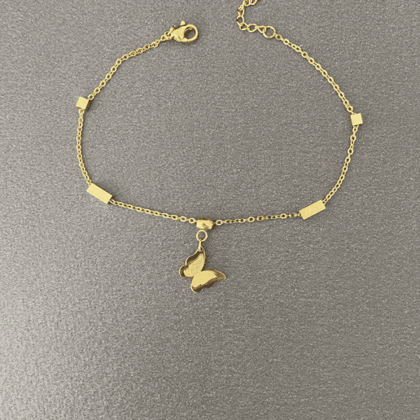 Çelik Kelebek Simli Halhal