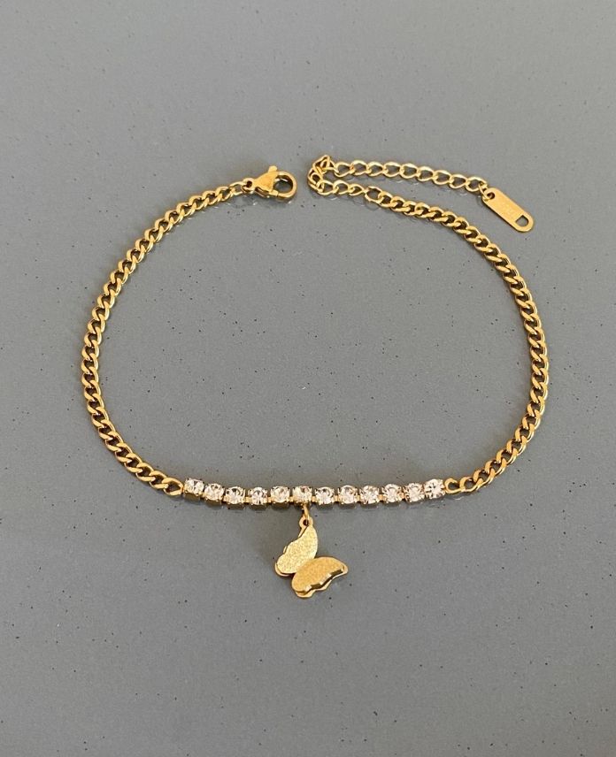 CHASUYOLUZINCIRUCUKELEBEKG-1.jpg Çelik Suyolu Zincir Ucu Kelebek Halhal - Görsel 1