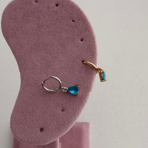 Çelik Sallantılı Mavi Taş Helix Piercing