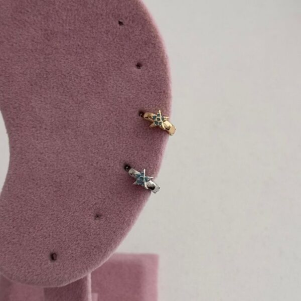 Çelik Yıldız Mavi Helix Piercing