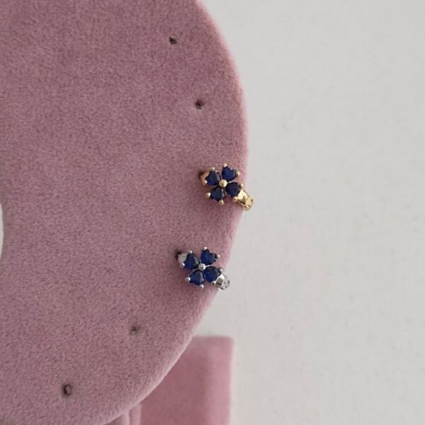 Çelik Yonca Lacivert Helix Piercing