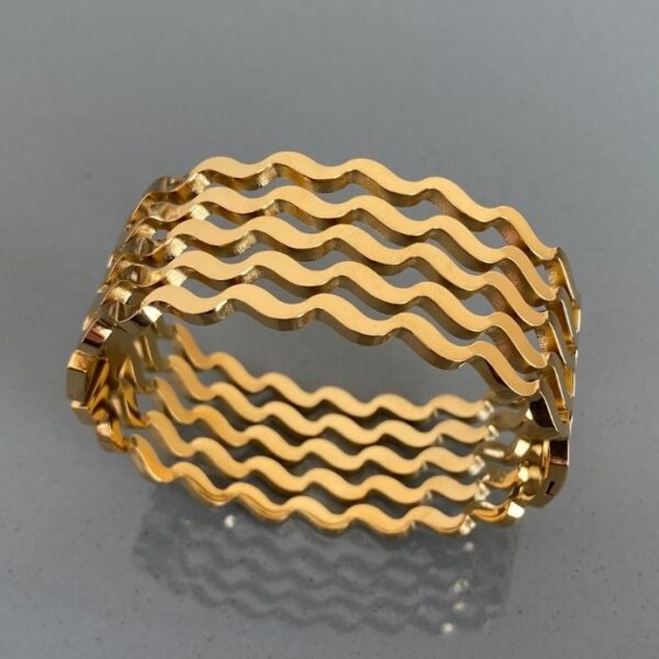 Çelik Geniş Dalga Desen Kalın Kelepçe