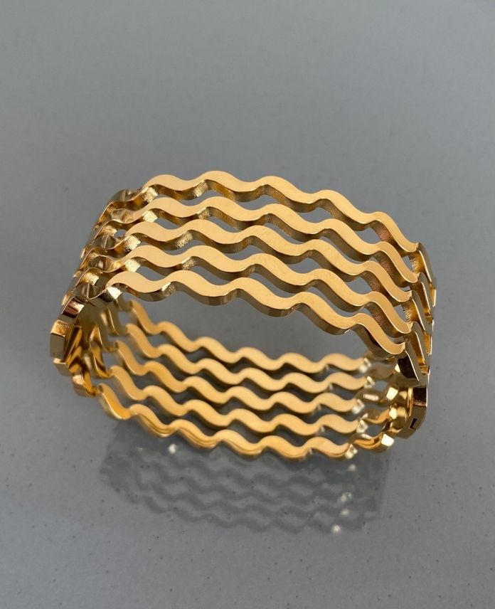 CKEGENISDALGADESENKALING-1.jpg Çelik Geniş Dalga Desen Kalın Kelepçe - Görsel 1