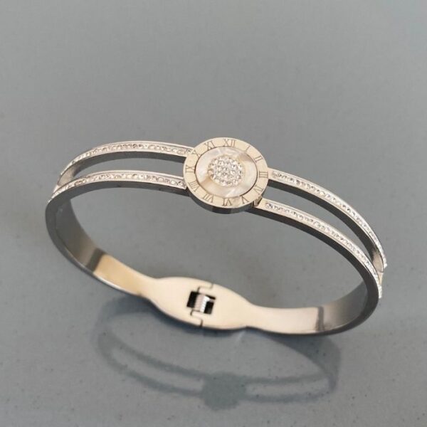 Çelik Ortası Tek Taşlı Romen Rakamlı Kelepçe