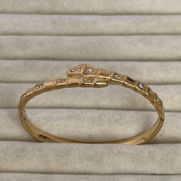 Çelik Yılan Düz Taşlı Kelepçe