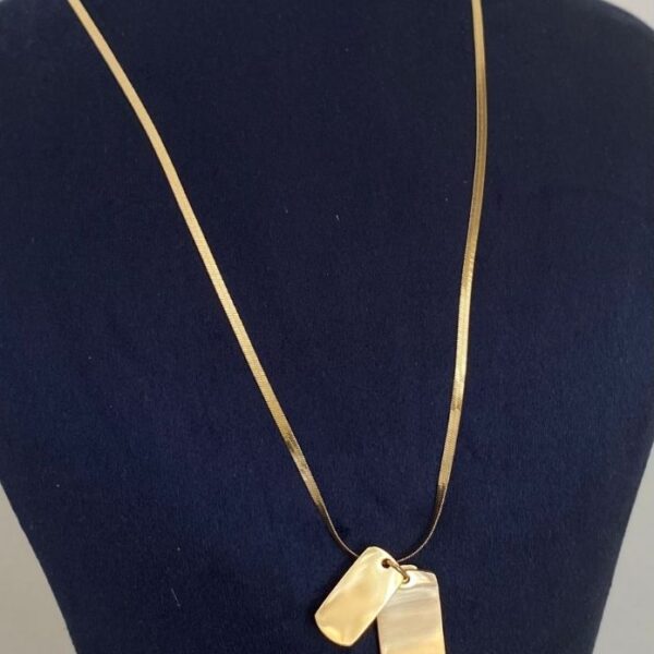 Çelik 3 Lü Plaka Elips Kolye