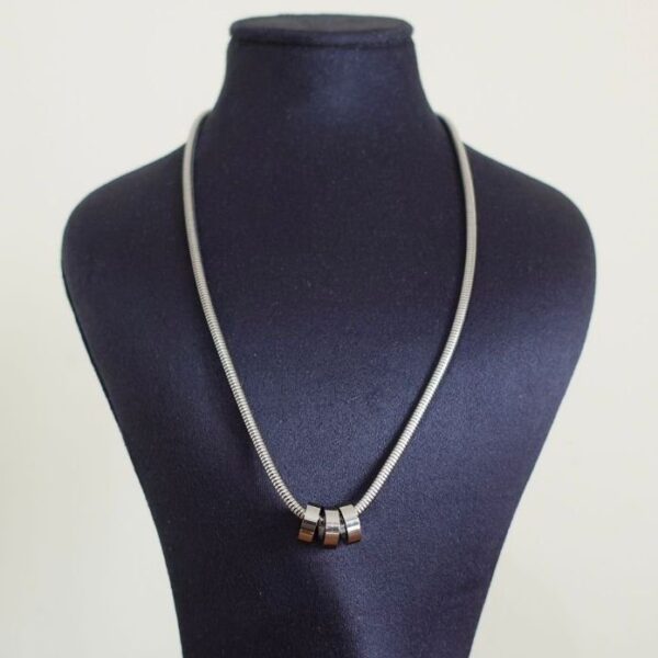 Çelik 3 Halkalı Kalın Kordon Kolye