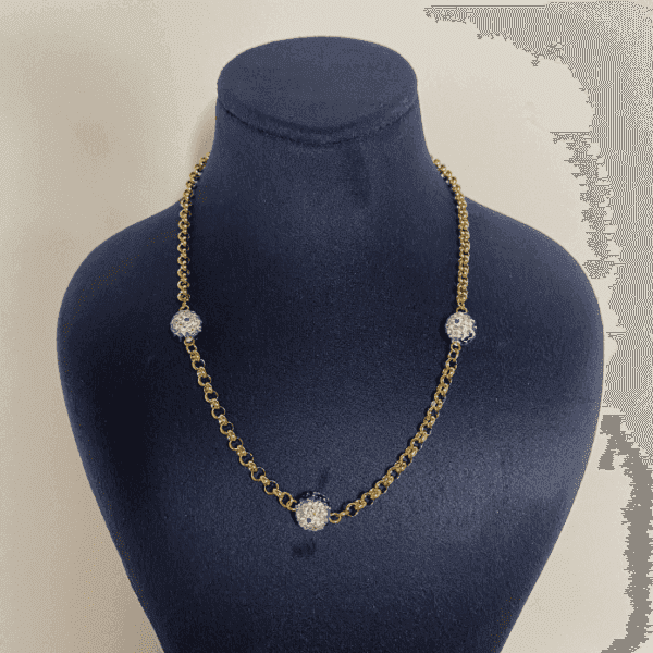 Çelik 3 Nazarlıklı Taşlı Kolye