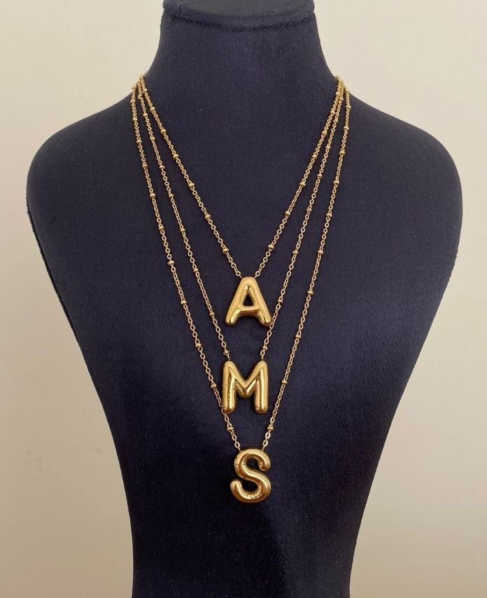 CKOBALONHARFG-1.jpg Çelik Balon Harf Kolye - Görsel 1