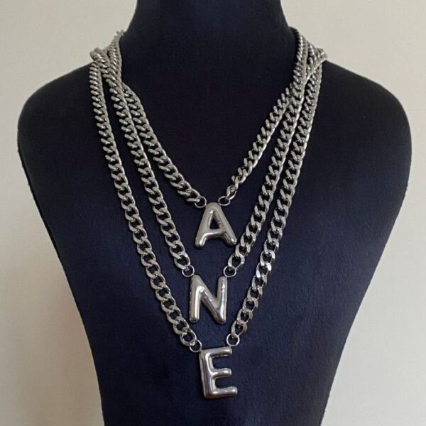 Çelik Balon Harf Zincir Kolye