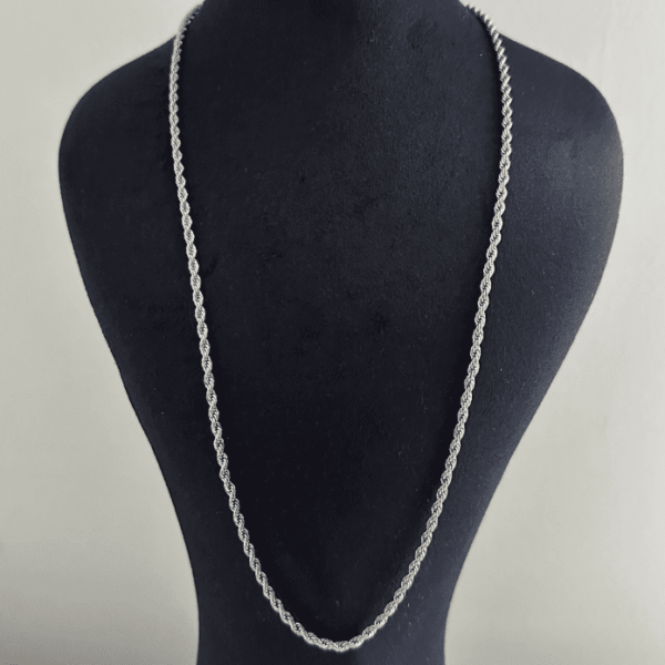 Çelik Burgu Silver 4mm 60cm Kolye