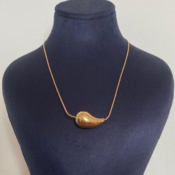 Çelik Damla İçten Geçme Kolye