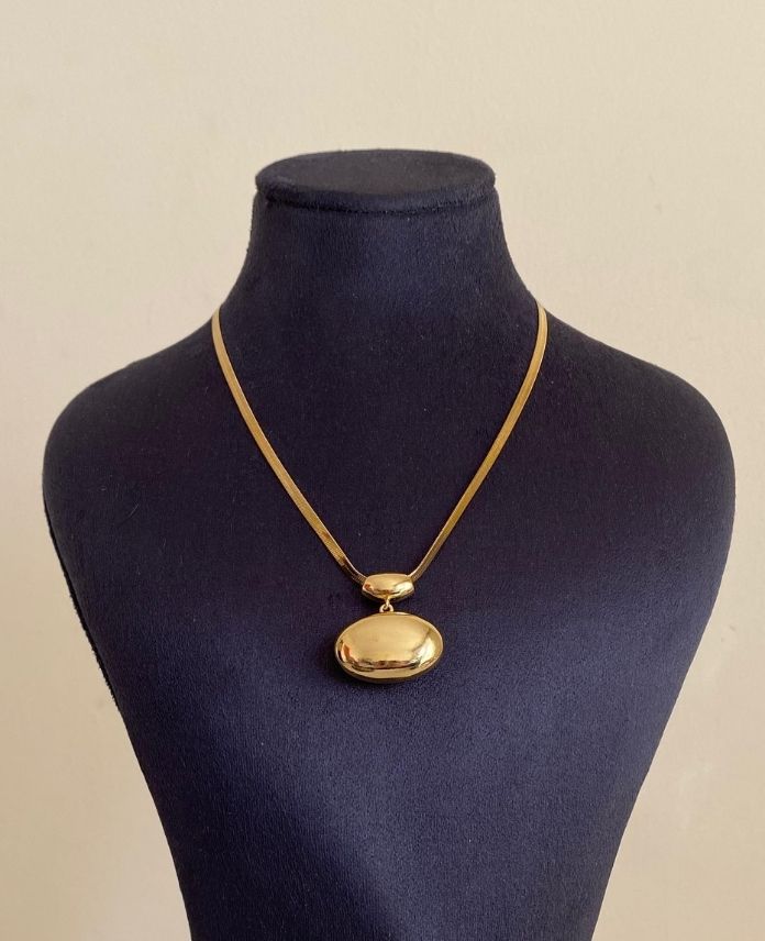 CKOELIPSDESENLIBOMBE1-2G-1.jpg Çelik Elips Desenli Bombe Kolye - Görsel 1