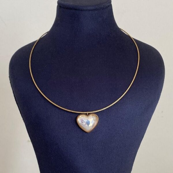 Çelik Halat Zincir Kalp Büyük Kolye