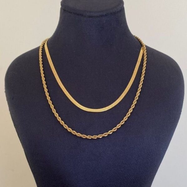 Çelik İtalyan Burgu 2'Li Kolye