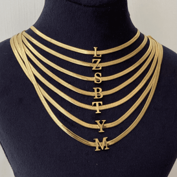 Çelik İtalyan Harf Kolye