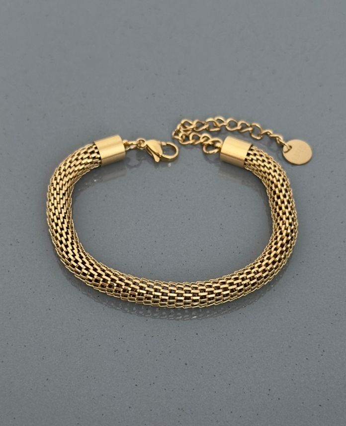 CKOKALINYUVARLAKBOSLUKLUHASIRG-1.jpg Çelik Yuvarlak Boşluklu Hasır Bileklik - Görsel 1