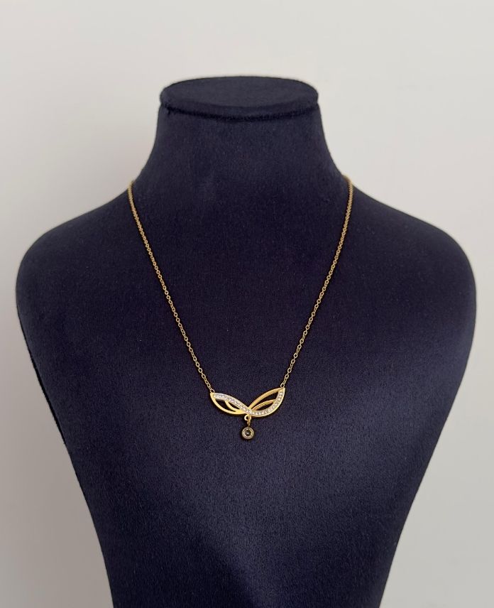 CKOKANATUCUTASLI2G-1.jpg Çelik Kanat Ucu Taşlı Kolye - Görsel 1