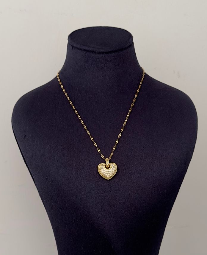 CKOPARLAKZINCIRKALPGECMEFULLTASLI1G-1.jpg Çelik Parlak Zincir Kalp Geçme Full Kolye - Görsel 1