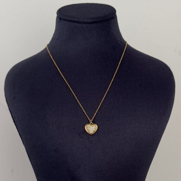 Çelik Tamamı Taşlı Bombe Kolye