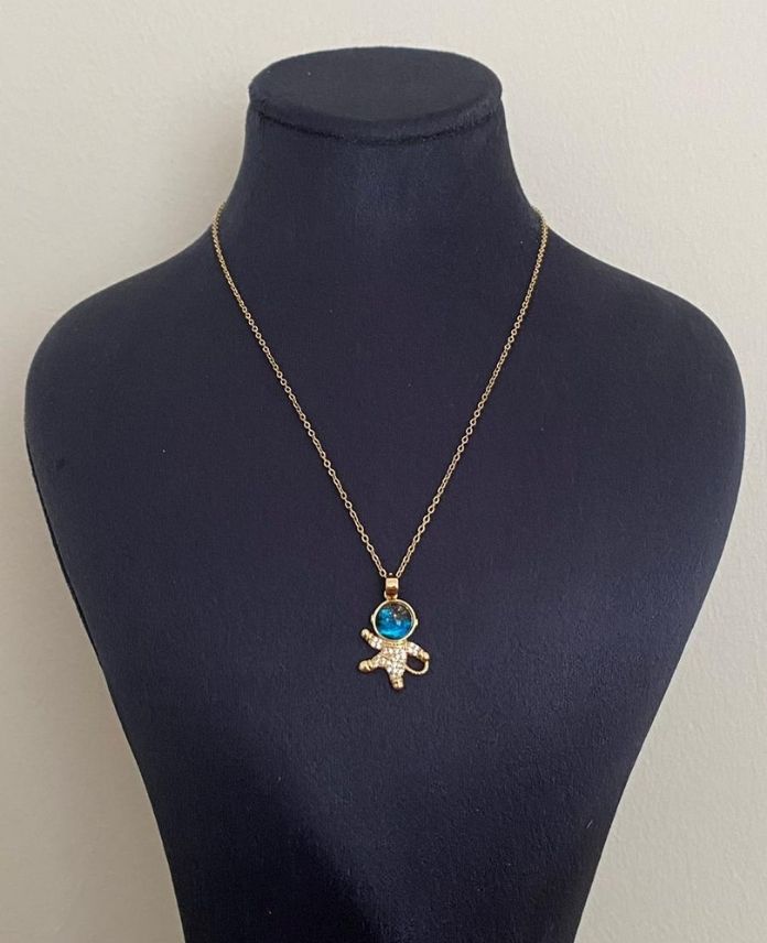 CKOTEKASTRONOTG-1.jpg Çelik Taşlı Astronot Kolye - Görsel 1